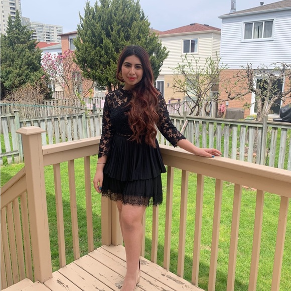 Zara Black Lace Detail dress XS - Picture 3 of 6